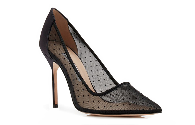 Shop (Women) Manolo Blahnik Mesh Pointed-Toe High Heels 'Black' 421-0992-0002