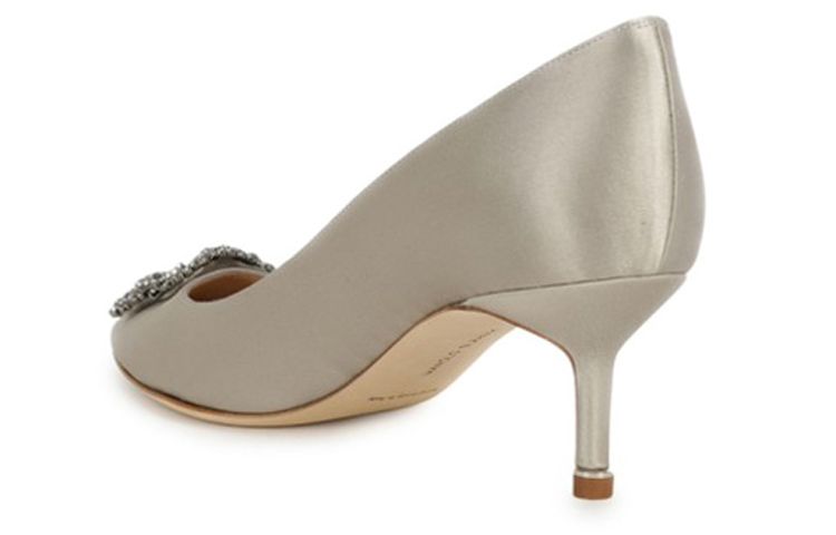 (W) Manolo Blahnik Mid-Heel 'Grey Velvet Crystal Buckle' 圖 4