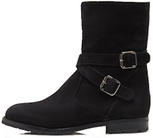 (Women) Manolo Blahnik Mid-Top Flat Boots 'Simple Black Velvet' 318-0522-0002 (Women) Manolo Blahnik Mid-Top Flat Boots 'Simple Black Velvet' 318-0522-0002