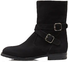 (Women) Manolo Blahnik Mid-Top Flat Boots 'Simple Black Velvet' 318-0522-0002 (Women) Manolo Blahnik Mid-Top Flat Boots 'Simple Black Velvet' 318-0522-0002