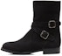 Buy (W) But Manolo Blahnik Mid-Top Flat "Beludru Hitam Mudah" Boot wanita. 318-0522-0002