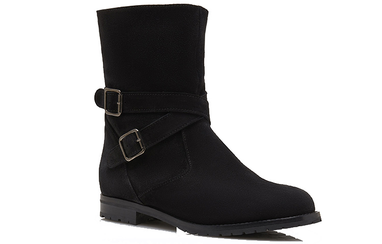 Order (W) Manolo Blahnik Mid-Top Boots 'Simple Black Velvet' - Sepatu Datar Beludru Hitam 318-0522-0002