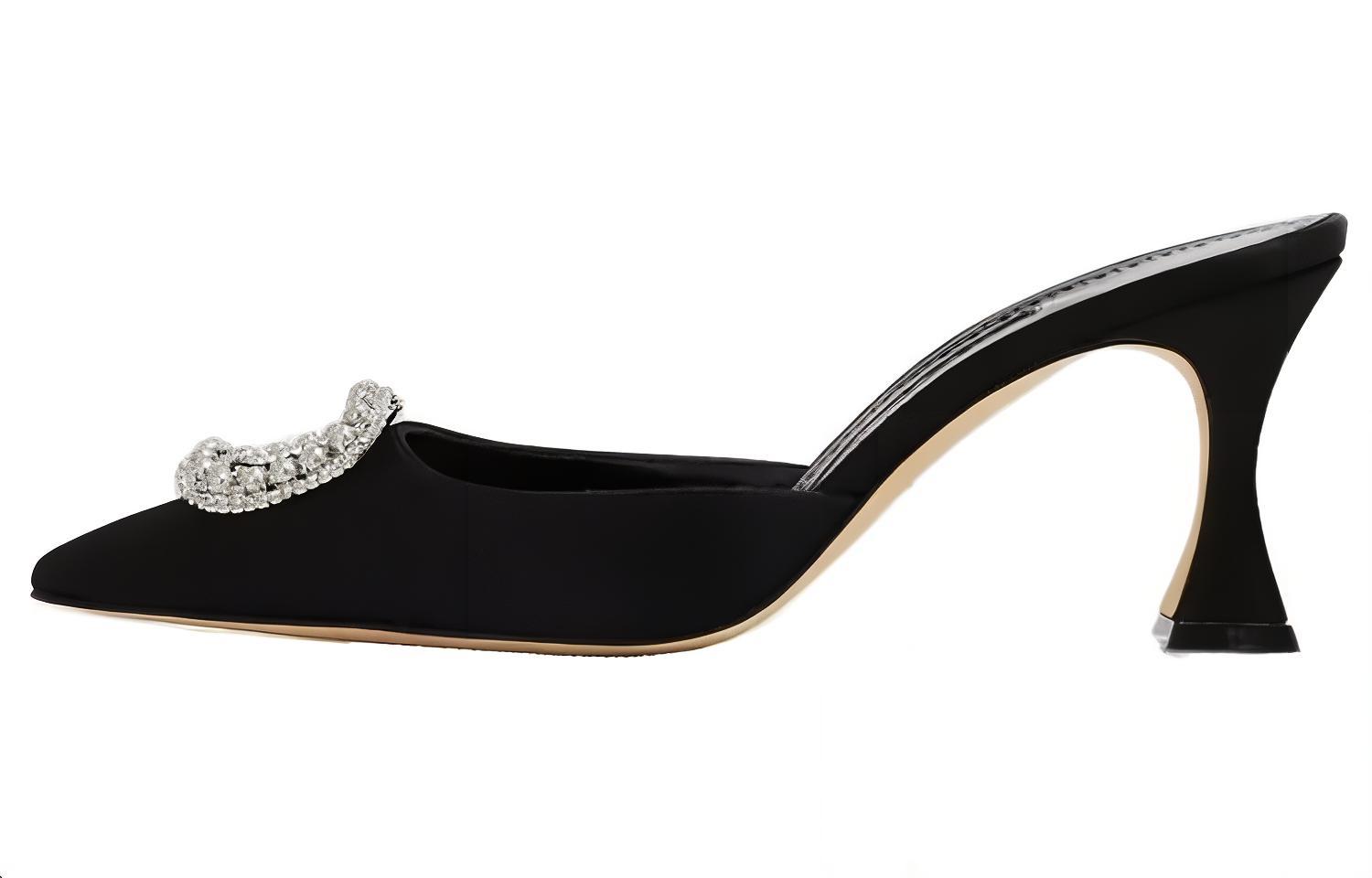 (W) Manolo Blahnik Mule 'Black Elegance'