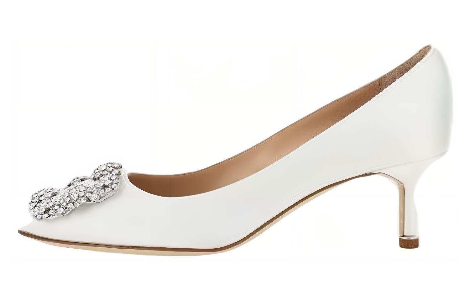 (Women) Manolo Blahnik Mule 'Comfort White Stiletto' 9XX-0315-1205