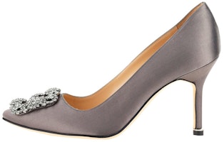 (Women) Manolo Blahnik Mule 'Grey Stiletto' 9XX-0663-0212 (Women) Manolo Blahnik Mule 'Grey Stiletto' 9XX-0663-0212