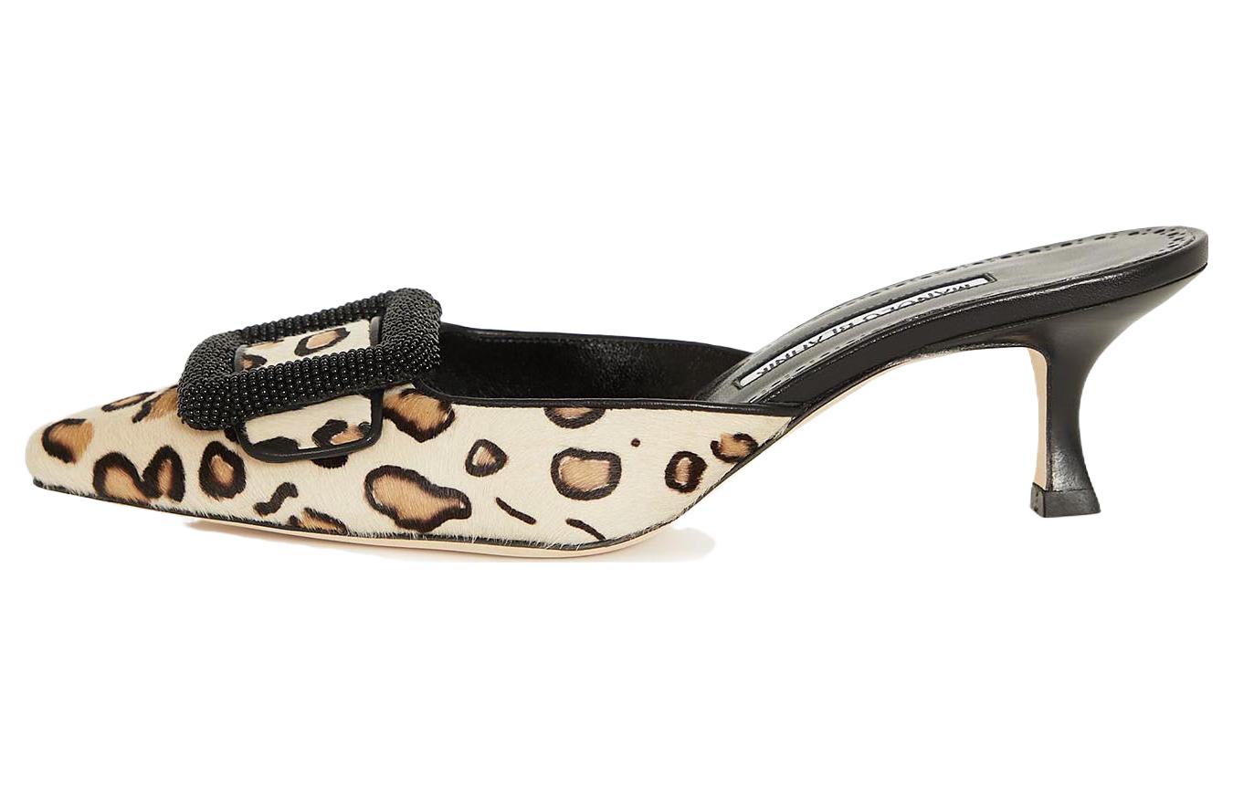(W) Manolo Blahnik Mule 'Leopard Print'