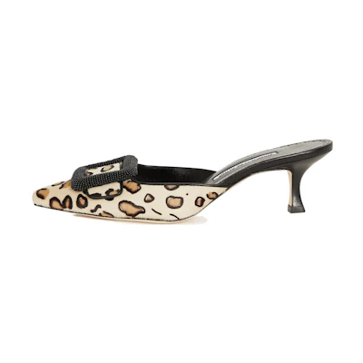 (W) Manolo Blahnik Mule 'Leopard Print'