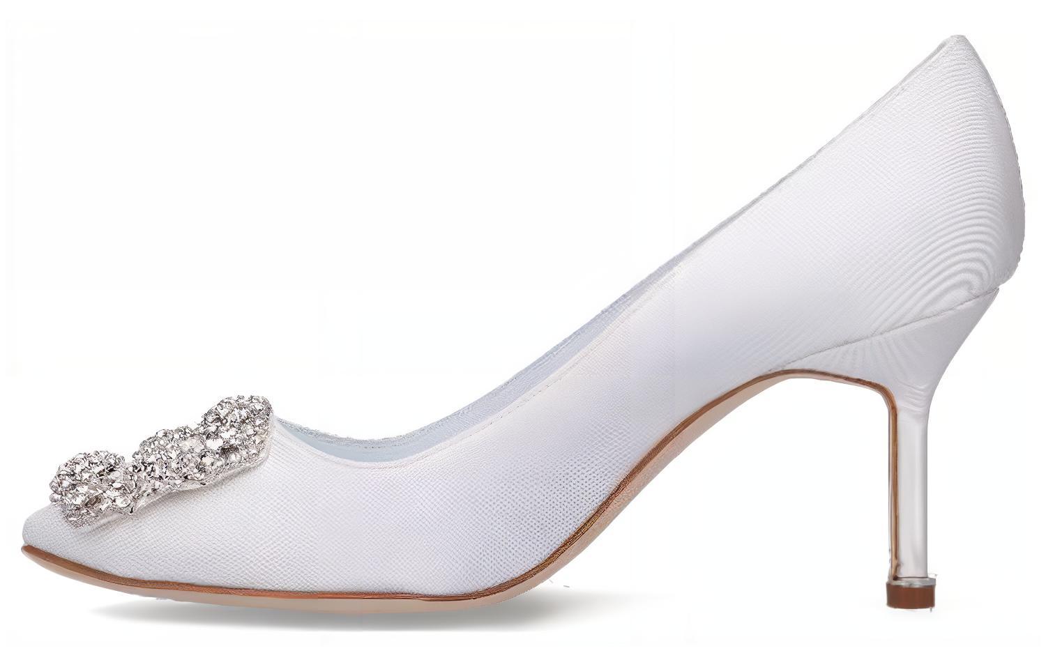 (Women) Manolo Blahnik Mule 'White Stiletto' 32222170001