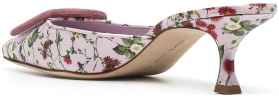 Shop 瑪諾洛·布里亞尼克(MANOLO BLAHNIK)皮革套穿高跟時尚包頭拖鞋 女款 粉色