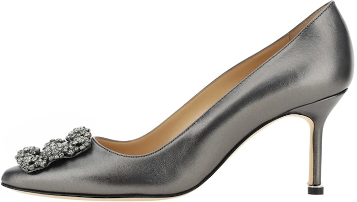 (Women) Manolo Blahnik Mule Stiletto 'Silver Grey' 223-1497-0408 Buy (Women) Manolo Blahnik Mule Stiletto 'Silver Grey' 223-1497-0408