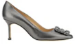 Order (Women) Manolo Blahnik Mule Stiletto 'Silver Grey' 223-1497-0408