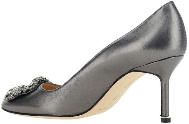 (Women) Manolo Blahnik Mule Stiletto 'Silver Grey' 223-1497-0408 Shop (Women) Manolo Blahnik Mule Stiletto 'Silver Grey' 223-1497-0408