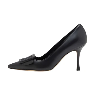 (W) Manolo Blahnik Napa 'Black High Heels'