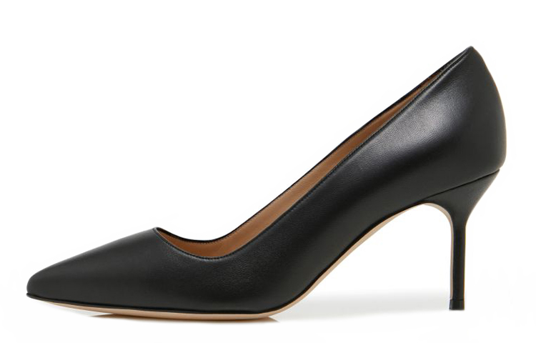 (Women) Manolo Blahnik Napa Leather High Heels 'Black' 9XX-0463-0015