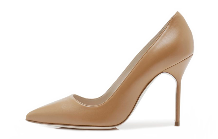 (W) Manolo Blahnik Napa Leather High Heels 'Brown'