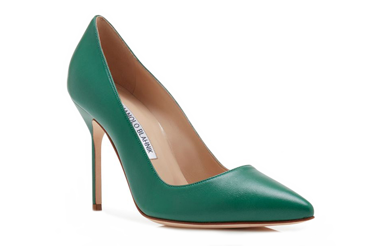 (W) Manolo Blahnik Napa Leather High Heels 'Green' 圖 2