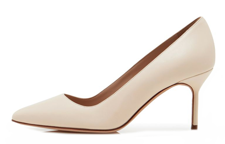 (W) Manolo Blahnik Napa Leather High Heels 'Light Pink'