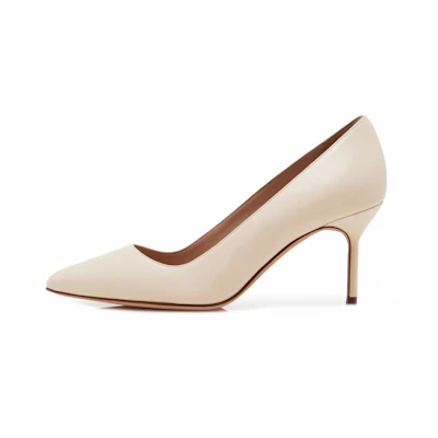 (W) Manolo Blahnik Napa Leather High Heels 'Light Pink'