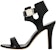 (W) Manolo Blahnik Sandal Toe Terbuka 'Kulit Hitam' 223-1325-0015