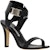 (W) Manolo Blahnik Sandal Toe Terbuka 'Kulit Hitam' 223-1325-0015