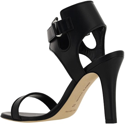 (Women) Manolo Blahnik Open-Toe Sandal 'Black Leather' 223-1325-0015 Shop (Women) Manolo Blahnik Open-Toe Sandal 'Black Leather' 223-1325-0015