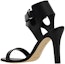 Shop (W) Manolo Blahnik Sandal Toe Terbuka 'Kulit Hitam' 223-1325-0015