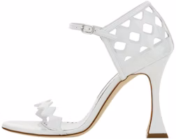 (Women) Manolo Blahnik Open-Toe High Heel 'White Fashion Slide' 422-1443-1012 (Women) Manolo Blahnik Open-Toe High Heel 'White Fashion Slide' 422-1443-1012