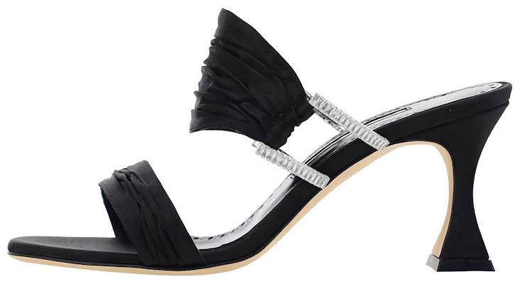 (W) Manolo Blahnik Open Toe Leren Muiltjes 7cm ''Zwart'' 323-2506-0015 Buy (W) Manolo Blahnik Open Toe Leren Muiltjes 7cm ''Zwart'' 323-2506-0015