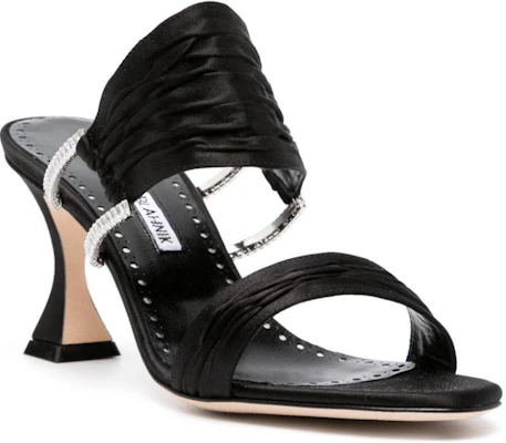 (W) Manolo Blahnik Open Toe Leren Muiltjes 7cm ''Zwart'' 323-2506-0015 Lookbook (W) Manolo Blahnik Open Toe Leren Muiltjes 7cm ''Zwart'' 323-2506-0015
