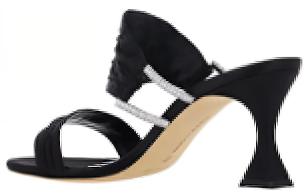 (W) Manolo Blahnik Open Toe Leren Muiltjes 7cm ''Zwart'' 323-2506-0015 Shop (W) Manolo Blahnik Open Toe Leren Muiltjes 7cm ''Zwart'' 323-2506-0015