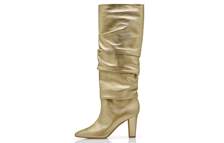 (Women) Manolo Blahnik Over-The-Knee Boots 'Gold' 421-1102-0001