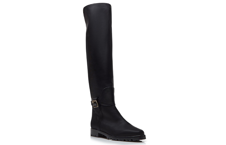 Order (W) Manolo Blahnik Sepatu Fashion Over-The-Knee 'Kulit Hitam' 321-1710-0001