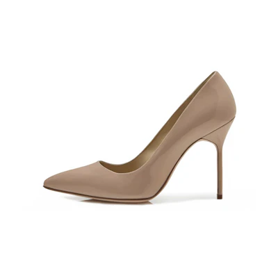 (W) Manolo Blahnik Patent High Heels 'Khaki'