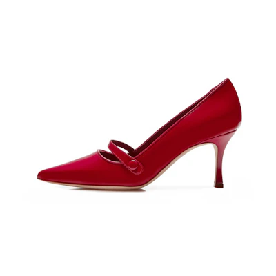 (W) Manolo Blahnik Patent High Heels 'Red'