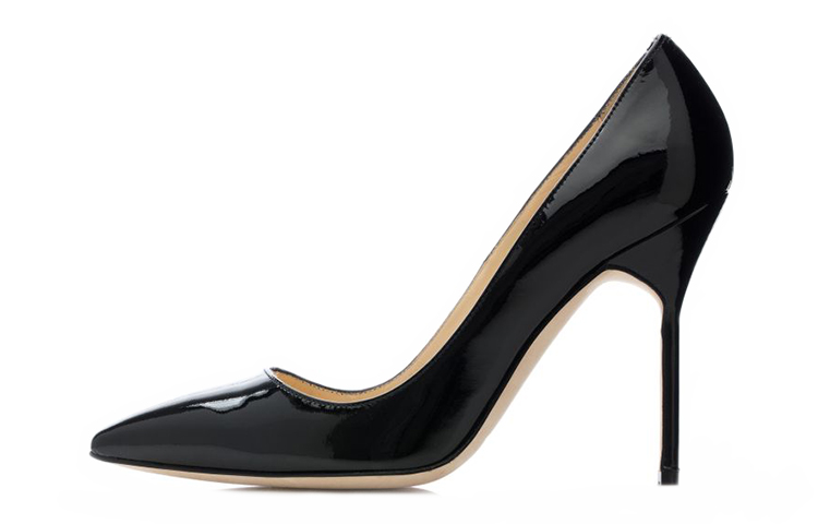 (Women) Manolo Blahnik Patent Leather High Heels 'Black Logo' 9XX-0537-0008