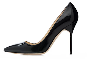 (Women) Manolo Blahnik Patent Leather High Heels 'Black Logo' 9XX-0537-0008 (Women) Manolo Blahnik Patent Leather High Heels 'Black Logo' 9XX-0537-0008