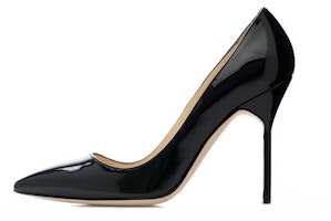 (Women) Manolo Blahnik Patent Leather High Heels 'Black Logo' 9XX-0537-0008 (Women) Manolo Blahnik Patent Leather High Heels 'Black Logo' 9XX-0537-0008