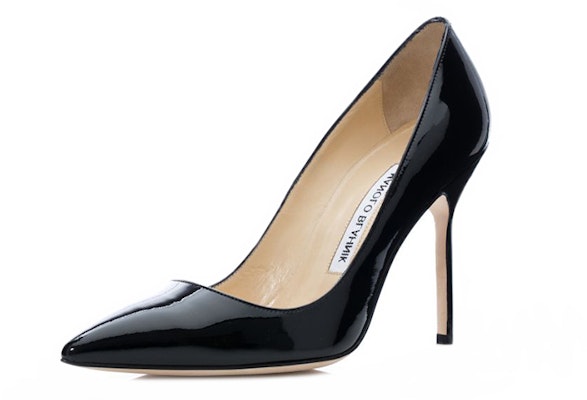 (W) Manolo Blahnik Tumit Tinggi Kulit Lakar 'Logo Hitam' 9XX-0537-0008 Lookbook (W) Manolo Blahnik Tumit Tinggi Kulit Lakar 'Logo Hitam' 9XX-0537-0008