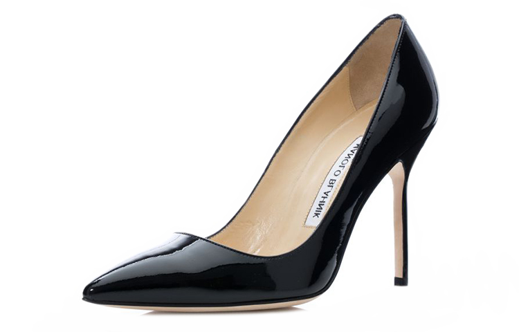 Shop (Women) Manolo Blahnik Patent Leather High Heels 'Black Logo' 9XX-0537-0008