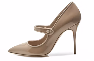 (Women) Manolo Blahnik Patent Leather Pointed-Toe Pumps 'Beige' 9XX-0553-0008 (Women) Manolo Blahnik Patent Leather Pointed-Toe Pumps 'Beige' 9XX-0553-0008