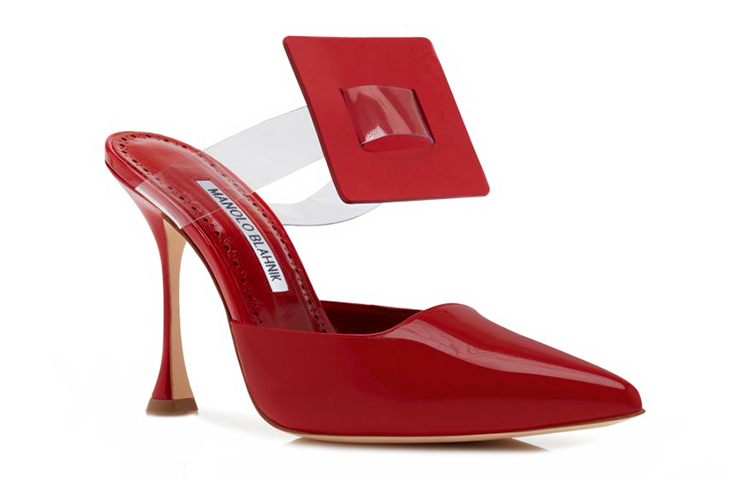 (W) Manolo Blahnik Patent Leather Pointed-Toe Sandals 'Red' 圖 2