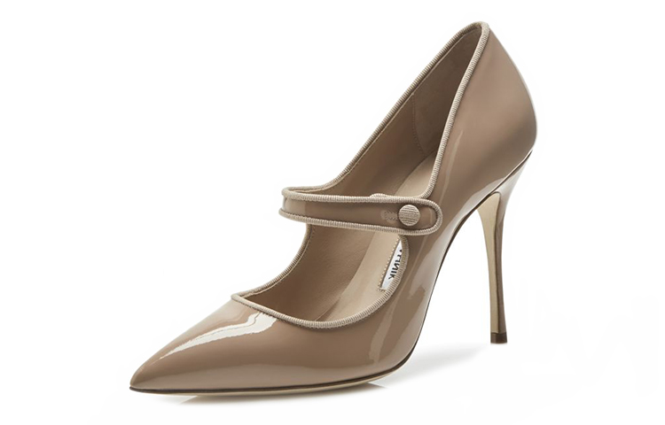 (W) Manolo Blahnik Patent Leather Pointed-Toe Pumps 'Beige' 圖 3
