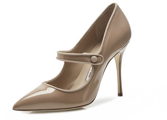 (W) Manolo Blahnik Sepatu Pump Kulit Laki-Laki Ujung Lancip 'Beige' 9XX-0553-0008 Lookbook (W) Manolo Blahnik Sepatu Pump Kulit Laki-Laki Ujung Lancip 'Beige' 9XX-0553-0008