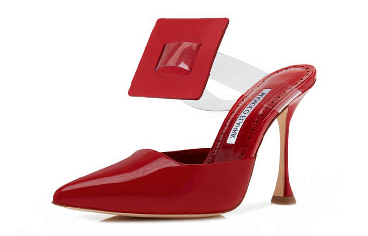 (W) Manolo Blahnik Patent Leather Pointed-Toe Sandals 'Red' 圖 3