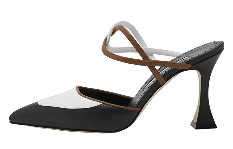 (W) Manolo Blahnik Pointed-Toe Calfskin High Heels 'Black'