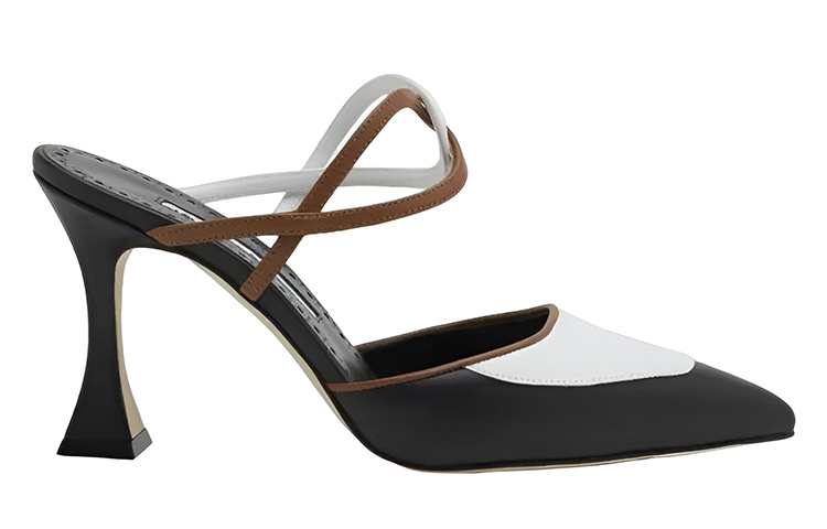 (W) Manolo Blahnik Pointed-Toe Calfskin High Heels 'Black' 圖 2