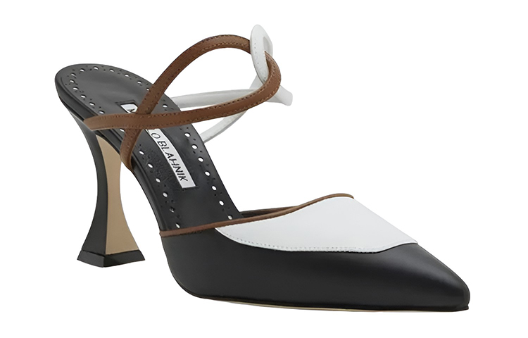 (W) Manolo Blahnik Pointed-Toe Calfskin High Heels 'Black' 圖 3