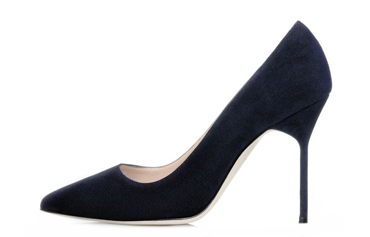 (W) Manolo Blahnik Pointed-Toe High Heels 'Dark Blue Velvet'