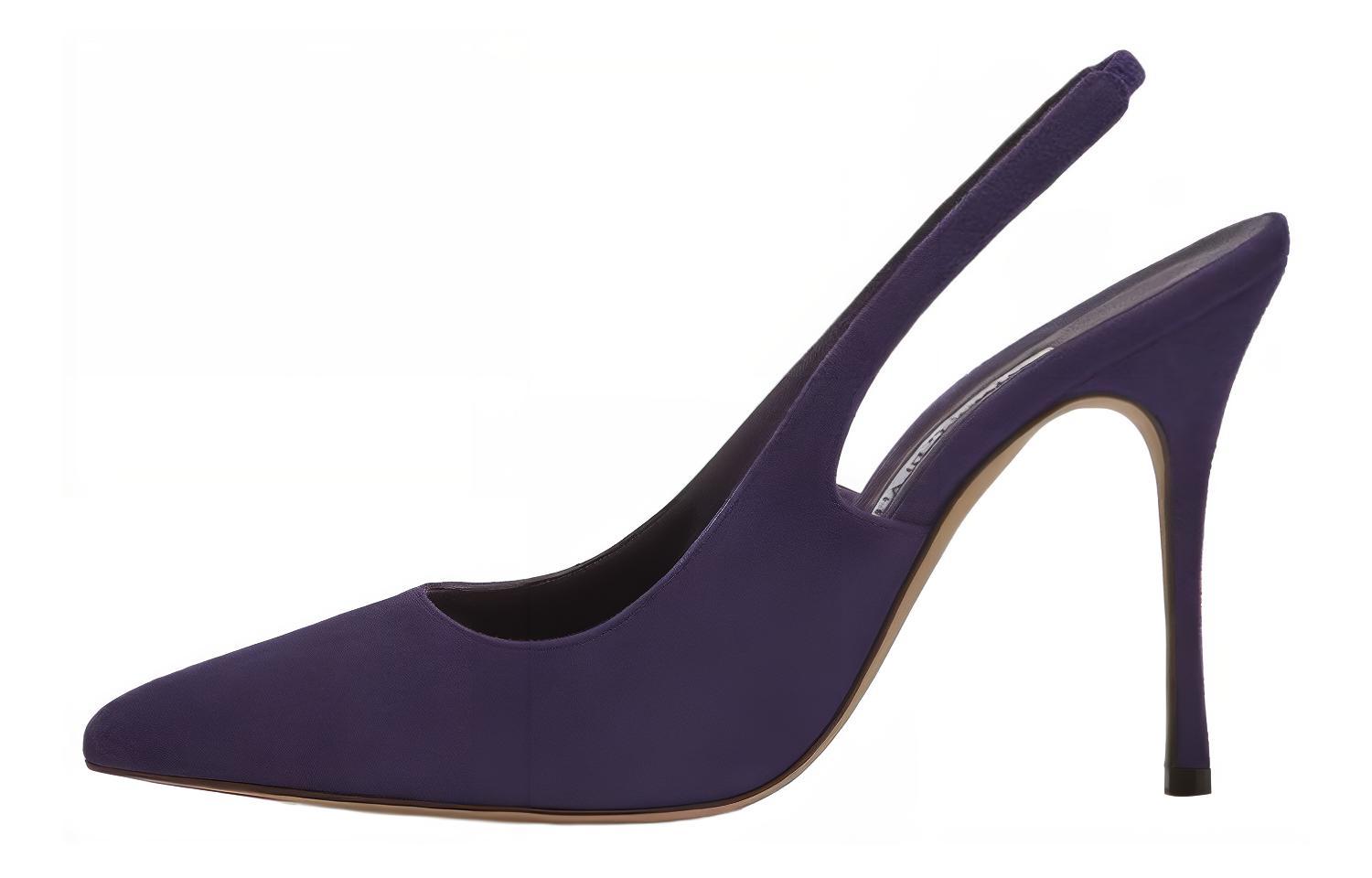 Buy MANOLO BLAHNIK 絨面皮尖頭高跟鞋 女式 深紫色