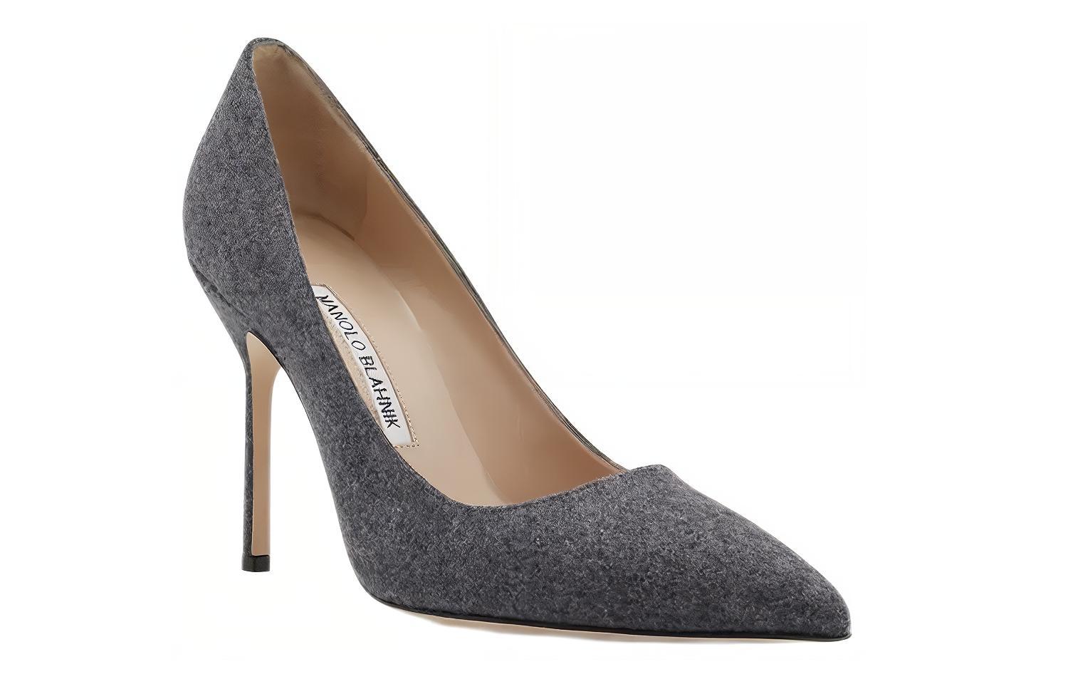 (W) Manolo Blahnik Pointed-Toe High Heels 'Grey Wool Fashion' 圖 3